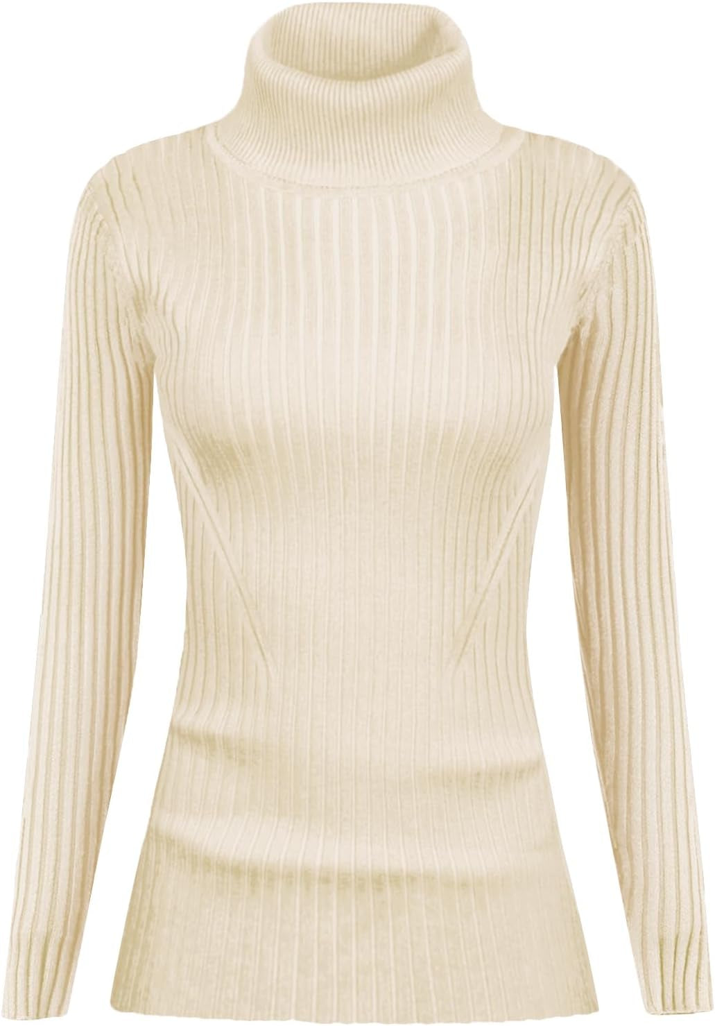 Turtleneck Ribbed Sweaters for Women Cute Sexy Knitted Warm Fitted Sweater