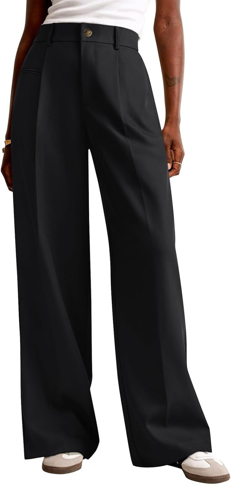 Women Wide Leg Dress Pants High Waisted Business Casual Work Trousers 2026 Summer Slacks with Pockets