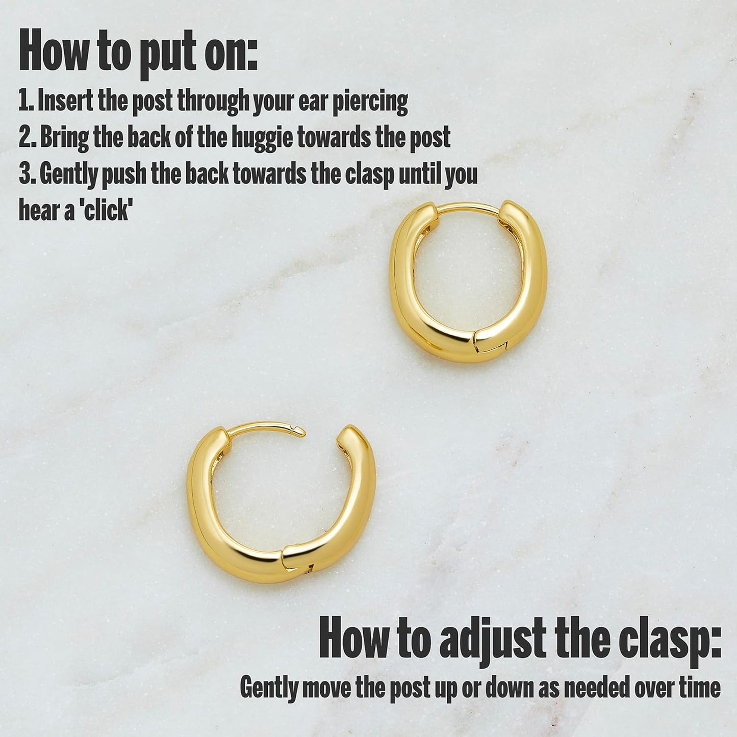 Small Huggie Hoop Earrings for Women, Lightweight and Hypoallergenic | Available in 14K Gold, Rose Gold, Two Tone, or Silver Plated Small Hoops & Multipacks – Everyday Jewelry