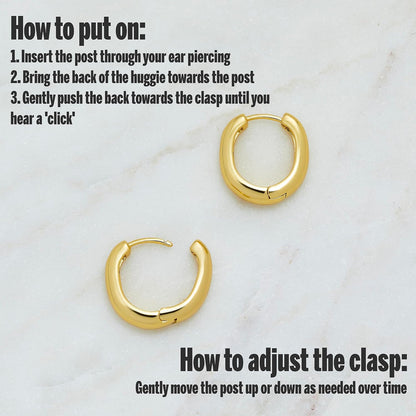 Small Huggie Hoop Earrings for Women, Lightweight and Hypoallergenic | Available in 14K Gold, Rose Gold, Two Tone, or Silver Plated Small Hoops & Multipacks – Everyday Jewelry