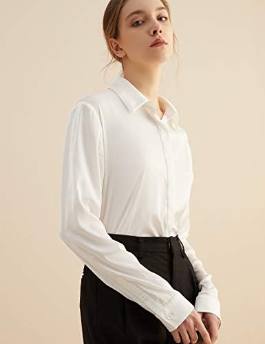 The Satin Blouse in white, worn open