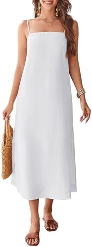The Linen Column in white, full length