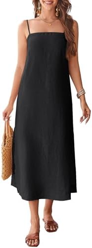 The Linen Column in black, full length