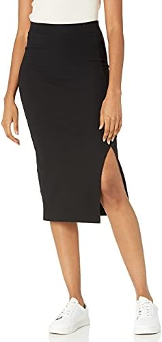 The Ribbed Knit Skirt in black, full length
