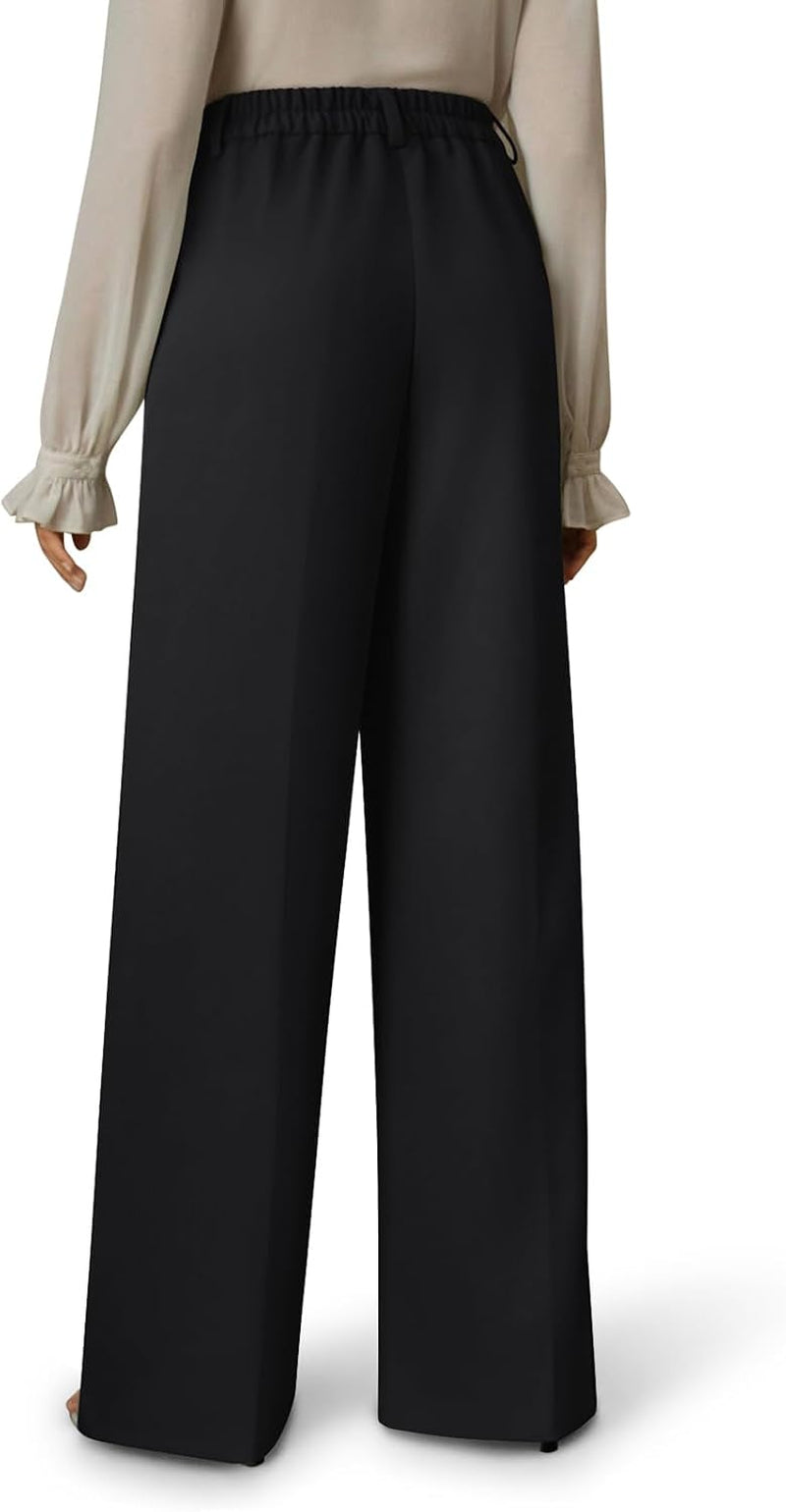 Women Wide Leg Dress Pants High Waisted Business Casual Work Trousers 2026 Summer Slacks with Pockets