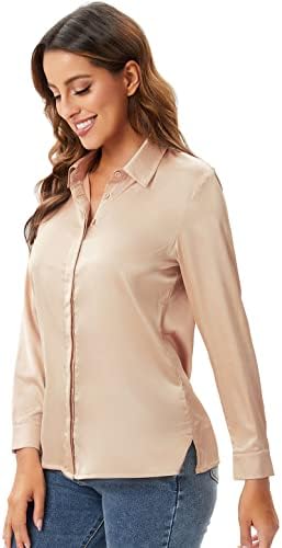 The Satin Blouse in blush, cuff detail