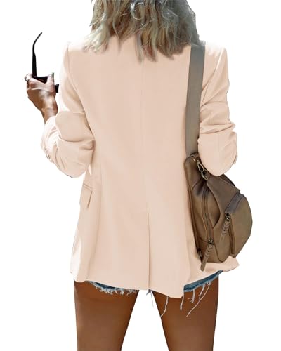 The Oversized Blazer in beige — shoulder detail