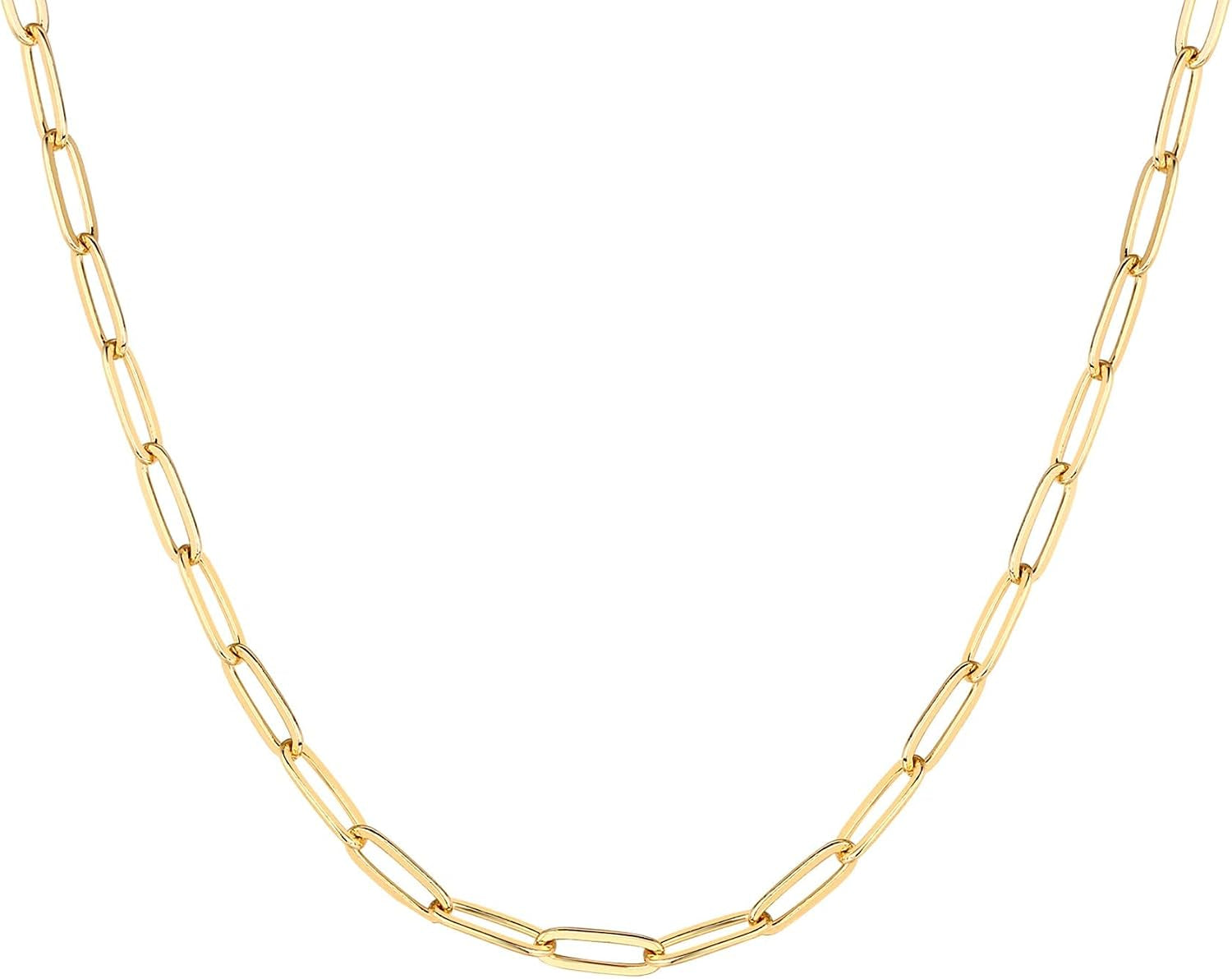 14K Gold Plated Curb Paperclip Box Sphere Bead Snake Herringbone and Figaro Chain Adjustable Necklace