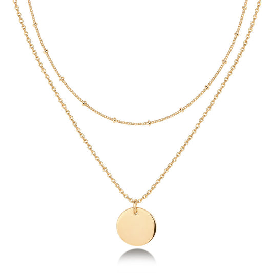 The Coin Pendant — 14k gold plated layering necklace with coin pendant