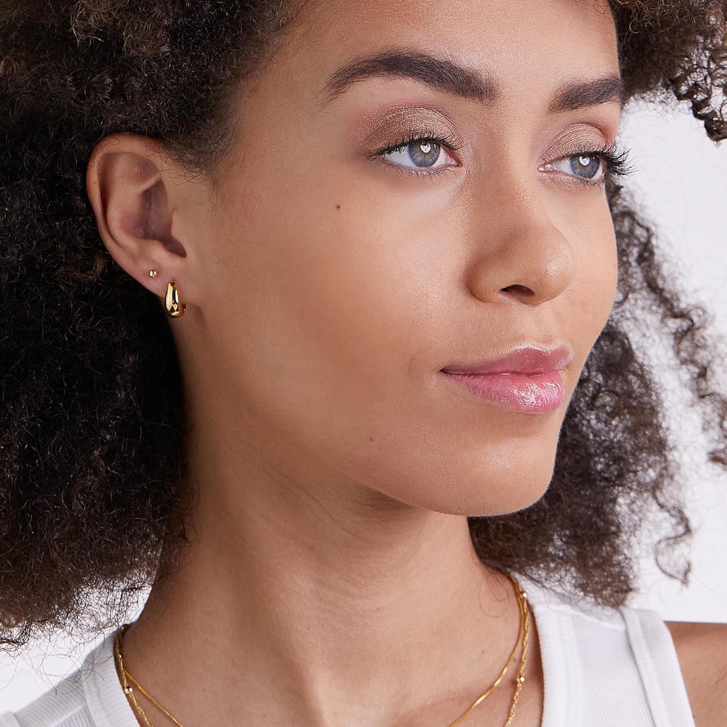 Small Huggie Hoop Earrings for Women, Lightweight and Hypoallergenic | Available in 14K Gold, Rose Gold, Two Tone, or Silver Plated Small Hoops & Multipacks – Everyday Jewelry