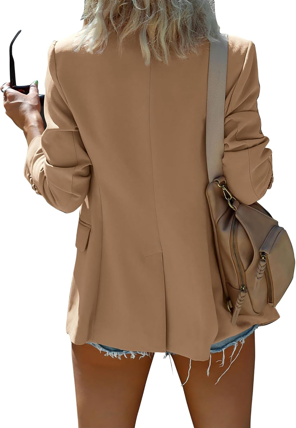 Womens Blazer 2026 Fall Business Casual Oversized | Long Sleeve Button Open Front Suit Jackets, Work Blazer Office Outfits, Lightweight Stretchy, Professional Clothes, Pocketed