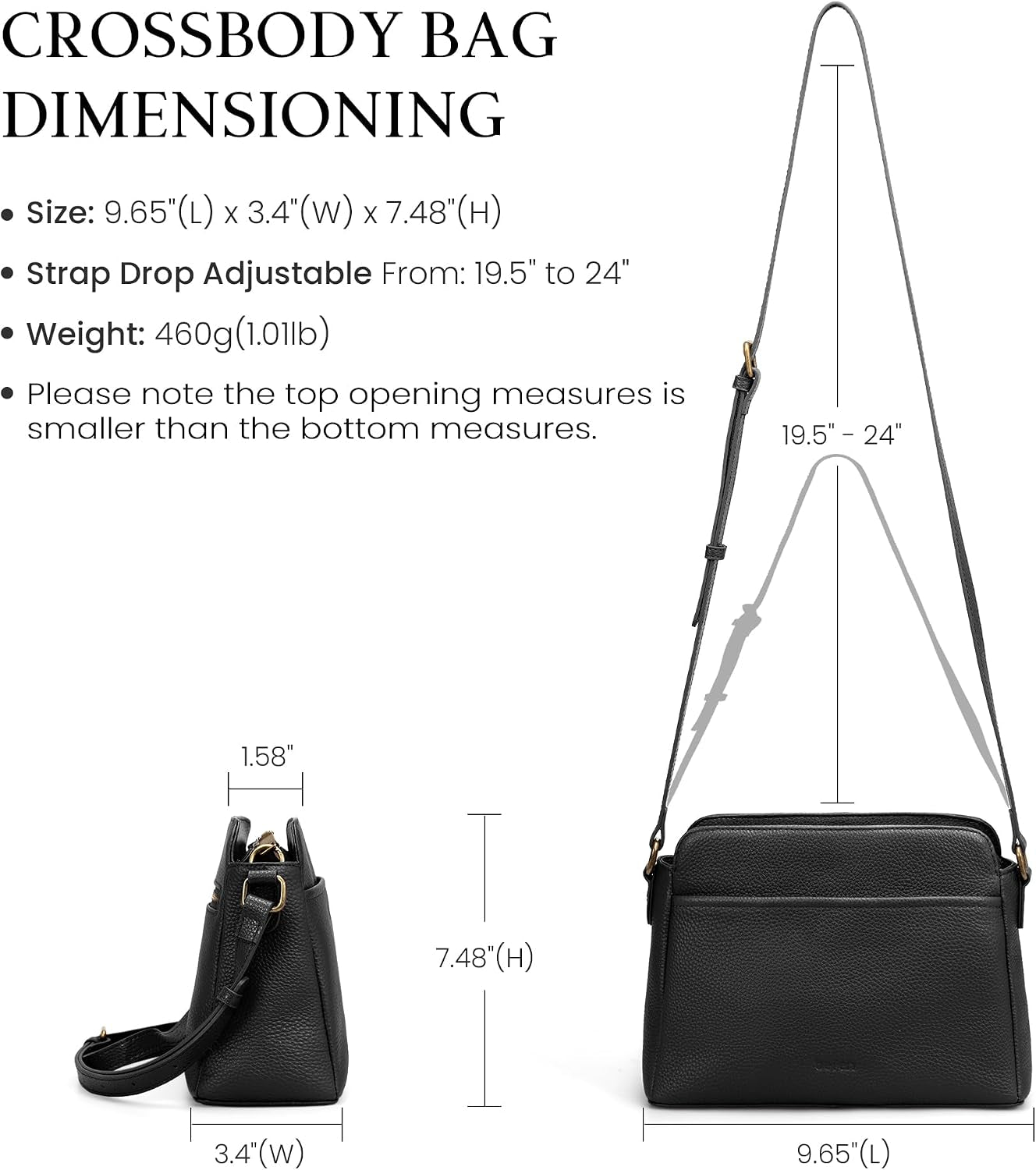 Anti-Theft Crossbody Bag for Women Genuine Leather, Small Cross Body Shoulder Handbags with RFID Card Slots