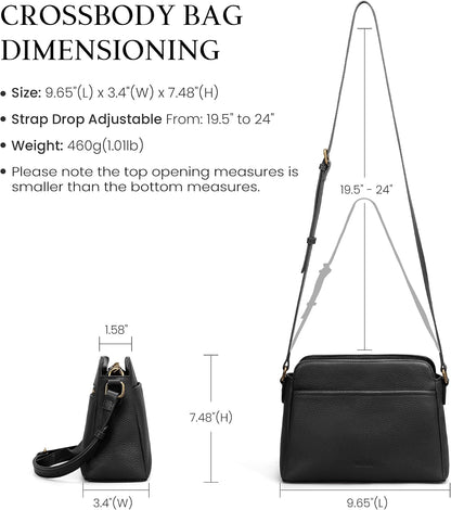 Anti-Theft Crossbody Bag for Women Genuine Leather, Small Cross Body Shoulder Handbags with RFID Card Slots